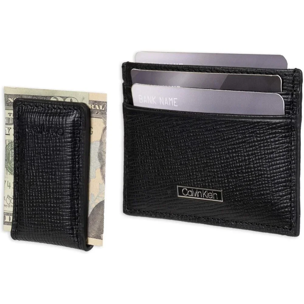 Calvin Klein Men's Wallet Sets-Minimalist Card Cases, Bifold Wallets